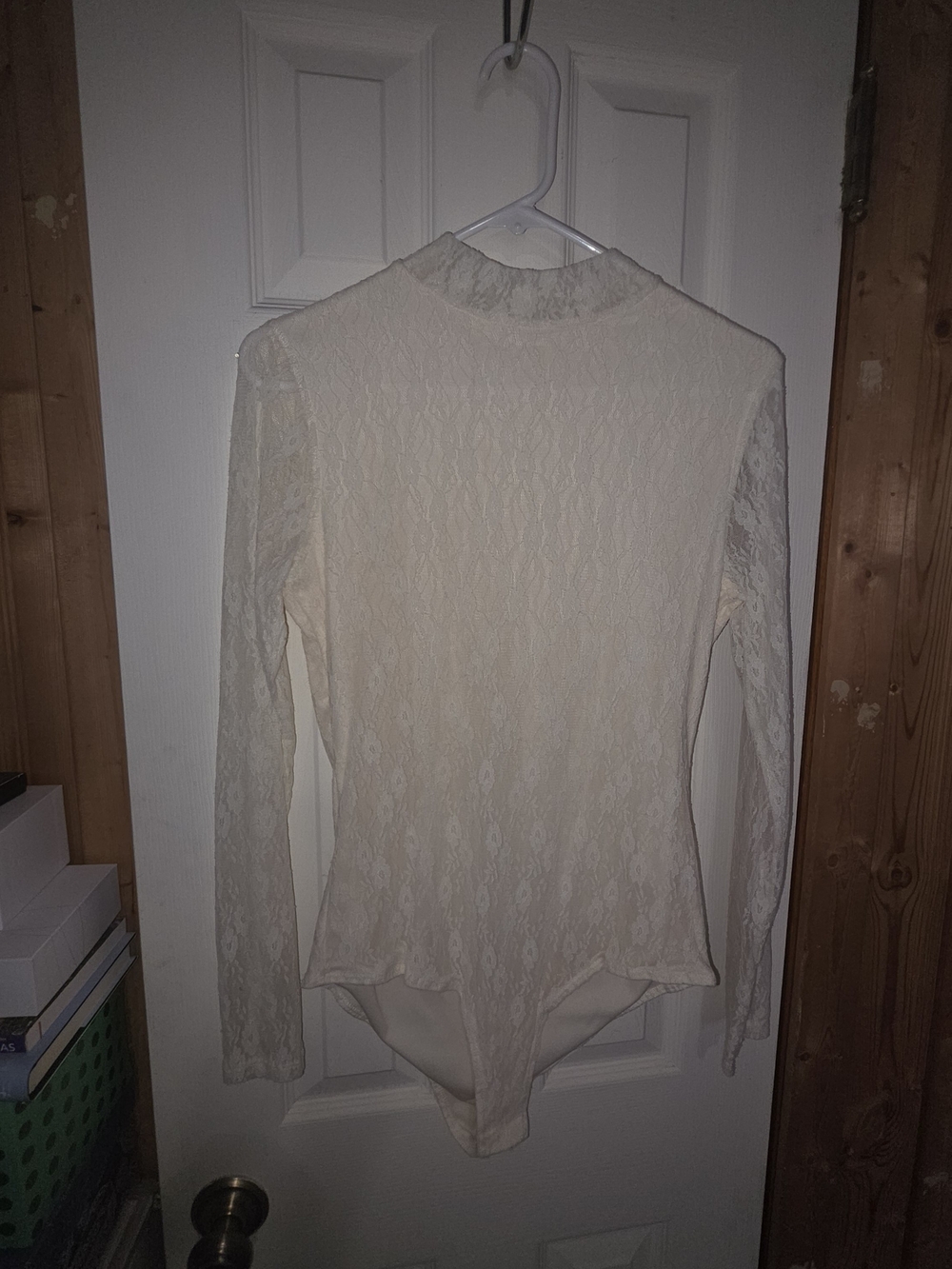 Women's Ivory Lace Long-Sleeve Bodysuit